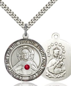 Scapular Pendant - July Birthstone - Sterling Silver #89663