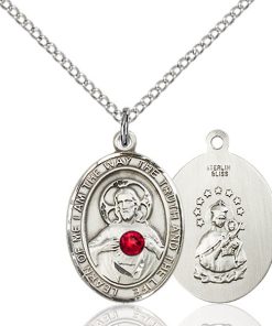 Scapular Pendant - July Birthstone - Sterling Silver #89670