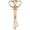 Small Key - Double Hearts Medal - November Birthstone - 14 KT Gold #89637