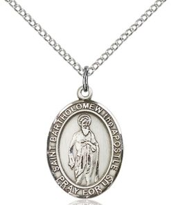 St Bartholomew the Apostle Medal - Sterling Silver with 18 in. Chain - Engravable