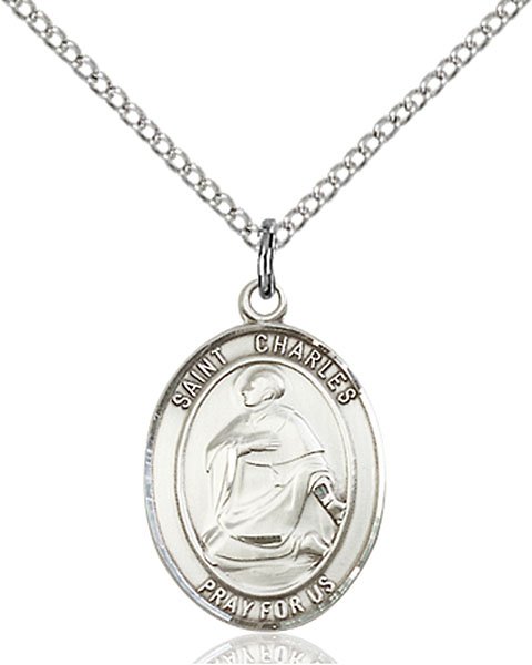 St Charles Medal - Sterling Silver with 20 in. Chain - Engravable