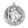 St Christopher Medal in Sterling Silver on 24in chain