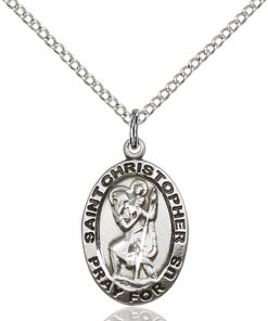 St. Christopher Medal - Sterling Silver - Medium