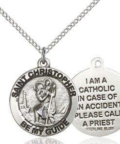 St. Christopher Medal - Sterling Silver - Medium (#83177)