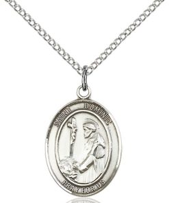 St Dominic Medal - Sterling Silver with 20 in. Chain - Engravable