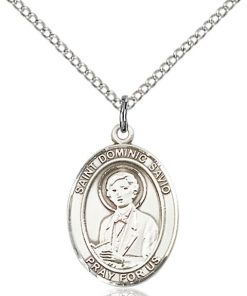 St Dominic Savio Medal - Sterling Silver with 20 in. Chain - Engravable (#81155)