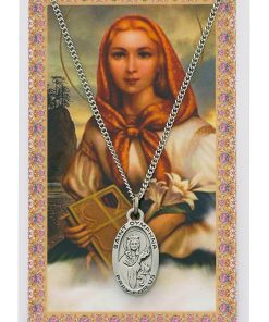 St Dymphna Pendant and Prayer Card Set