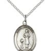 St Genesius Medal - Sterling Silver with 18 in. Chain - Engravable