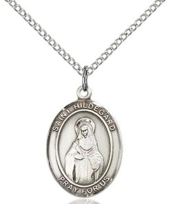 St Hildegard Von Bingen Medal - Sterling Silver with 20 in. Chain - Engravable (#81234)