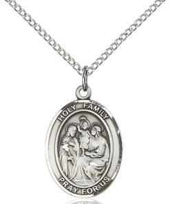 Holy Family Medal - Sterling Silver with 20 in. Chain - Engravable (#81236)