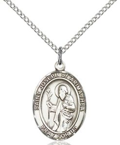 St Joseph Of Arimathea Medal - Sterling Silver with 18 in. Chain - Engravable