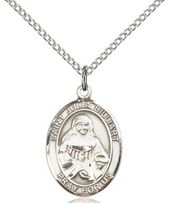 St Julia Billiart Medal - Sterling Silver with 18 in. Chain - Engravable (#81316)