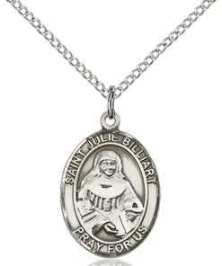 St Julia Billiart Medal - Sterling Silver with 20 in. Chain - Engravable (#81317)