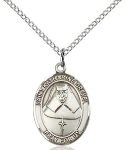 St Katharine Drexel Medal - Sterling Silver with 18 in. Chain - Engravable
