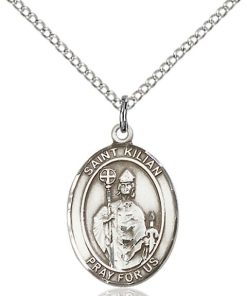 St Kilian Medal - Sterling Silver with 20 in. Chain - Engravable (#81333)