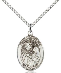 St Margaret Medal - Sterling Silver with 18 in. Chain - Engravable