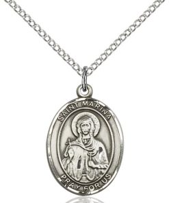 St Marina Medal - Sterling Silver with 18 in. Chain - Engravable (#81373)
