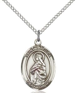 St Matilda Medal - Sterling Silver with 18 in. Chain - Engravable (#81386)
