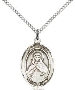 St Olivia Medal - Sterling Silver with 18 in. Chain - Engravable