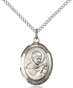 St Robert Medal - Sterling Silver with 20 in. Chain - Engravable