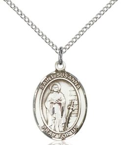 St Susanna Medal - Sterling Silver with 20 in. Chain - Engravable (#81506)