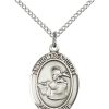 St Thomas Aquinas Medal - Sterling Silver with 18 in. Chain - Engravable