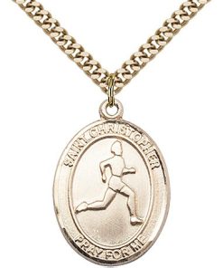 Gold Filled St. Christopher/Track & Field Pendant