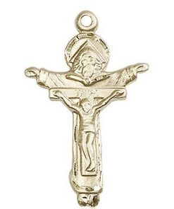 14kt Gold Trinity Crucifix Medal #86866