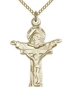 Gold Filled Trinity Crucifix Necklace #86864