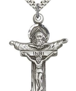 Sterling Silver Trinity Crucifix Necklace #87612
